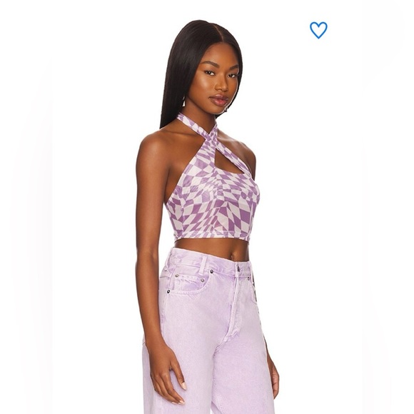 Superdown Moira Cross Over Halter Top Medium - Picture 3 of 9